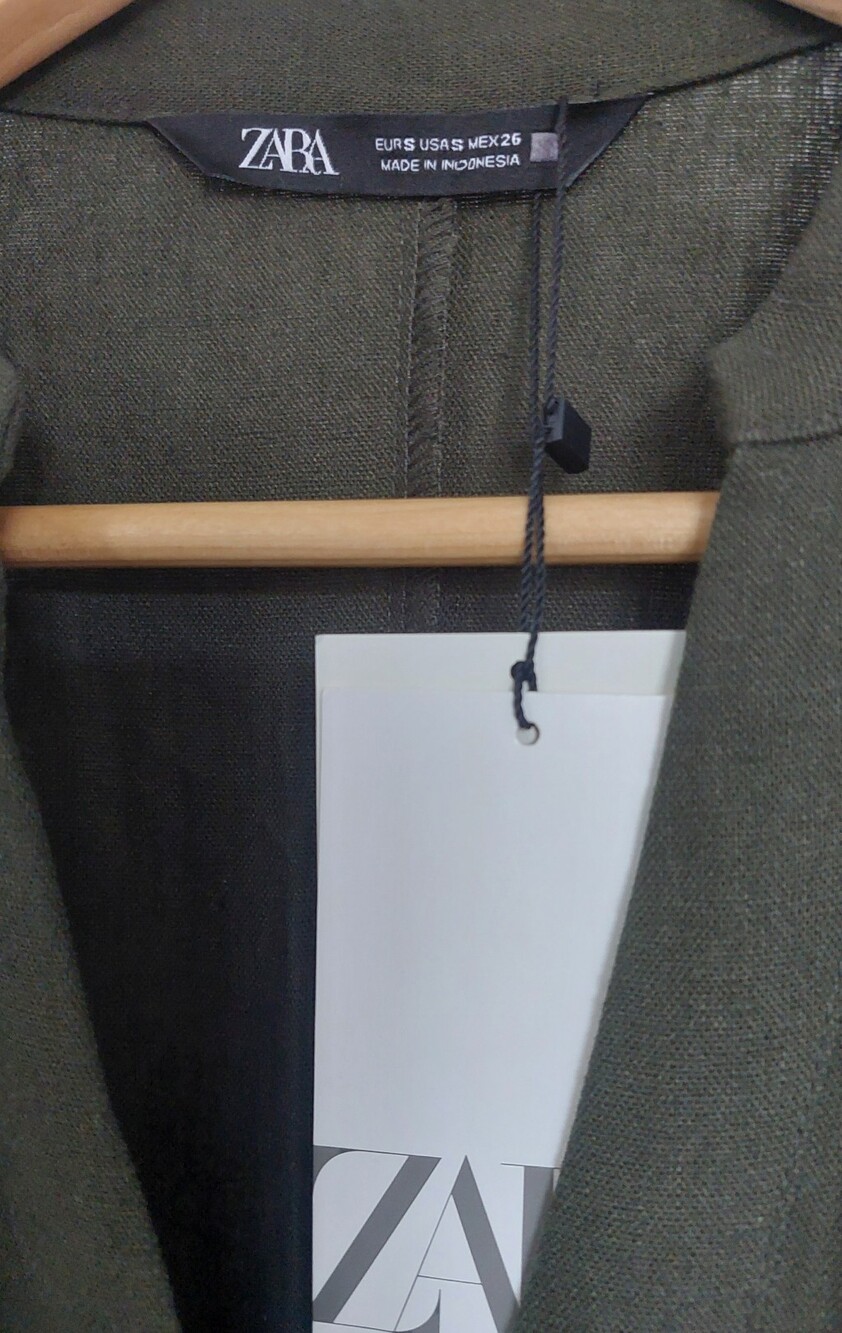 Zara Olive Green V-Neck Utility Jumpsuit with Button Front - Picture 5 of 6